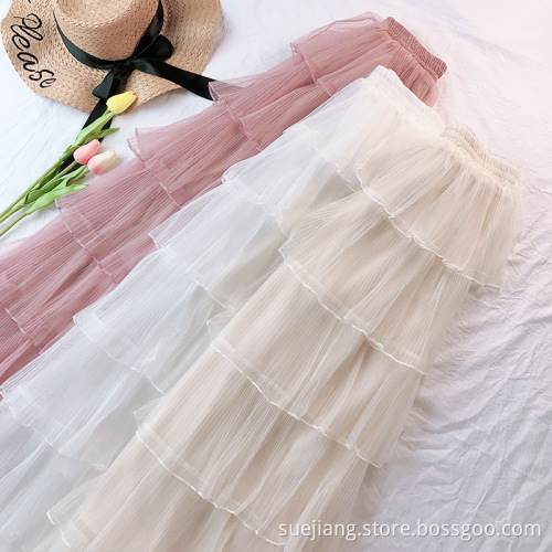 Women Gauze Sweet and Temperament Ladies Bubble Skirt